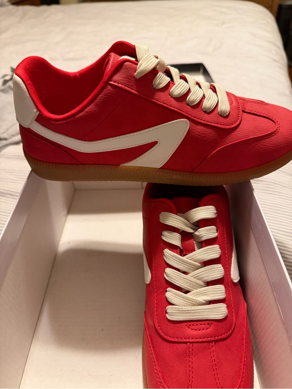 Dolce Vita Red Sneakers with White Accents